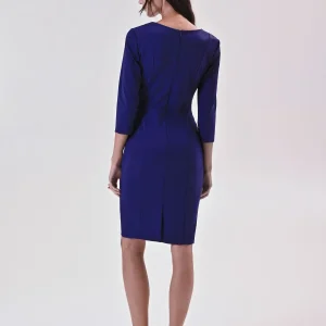 Tubino Blu in Punto Milano con Dettaglio Cut Out