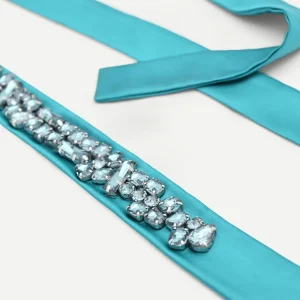 Cintura atelier verde smeraldo con pietre