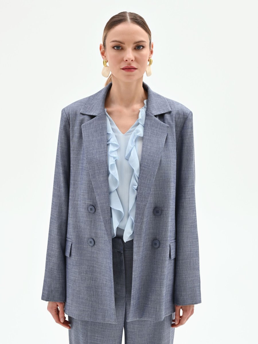 Giacca doppiopetto in chambray – Image 3