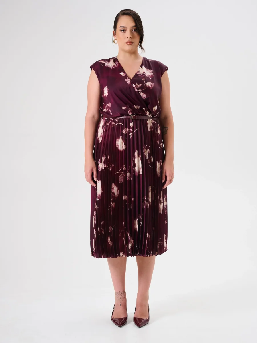 Abito Curvy Plissé Stampa Floreale – Image 5