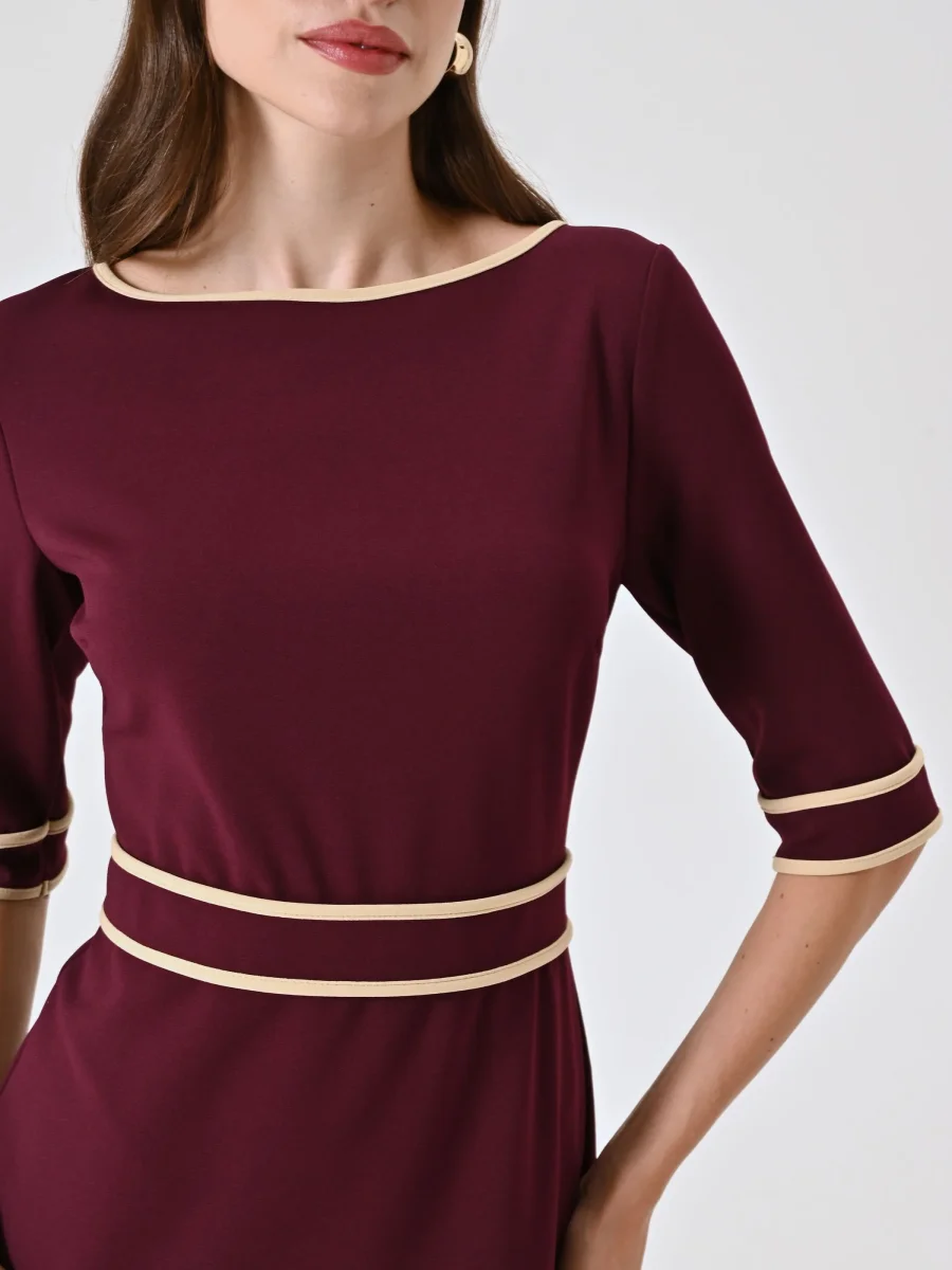 Tubino Bordeaux con Piping – Image 5