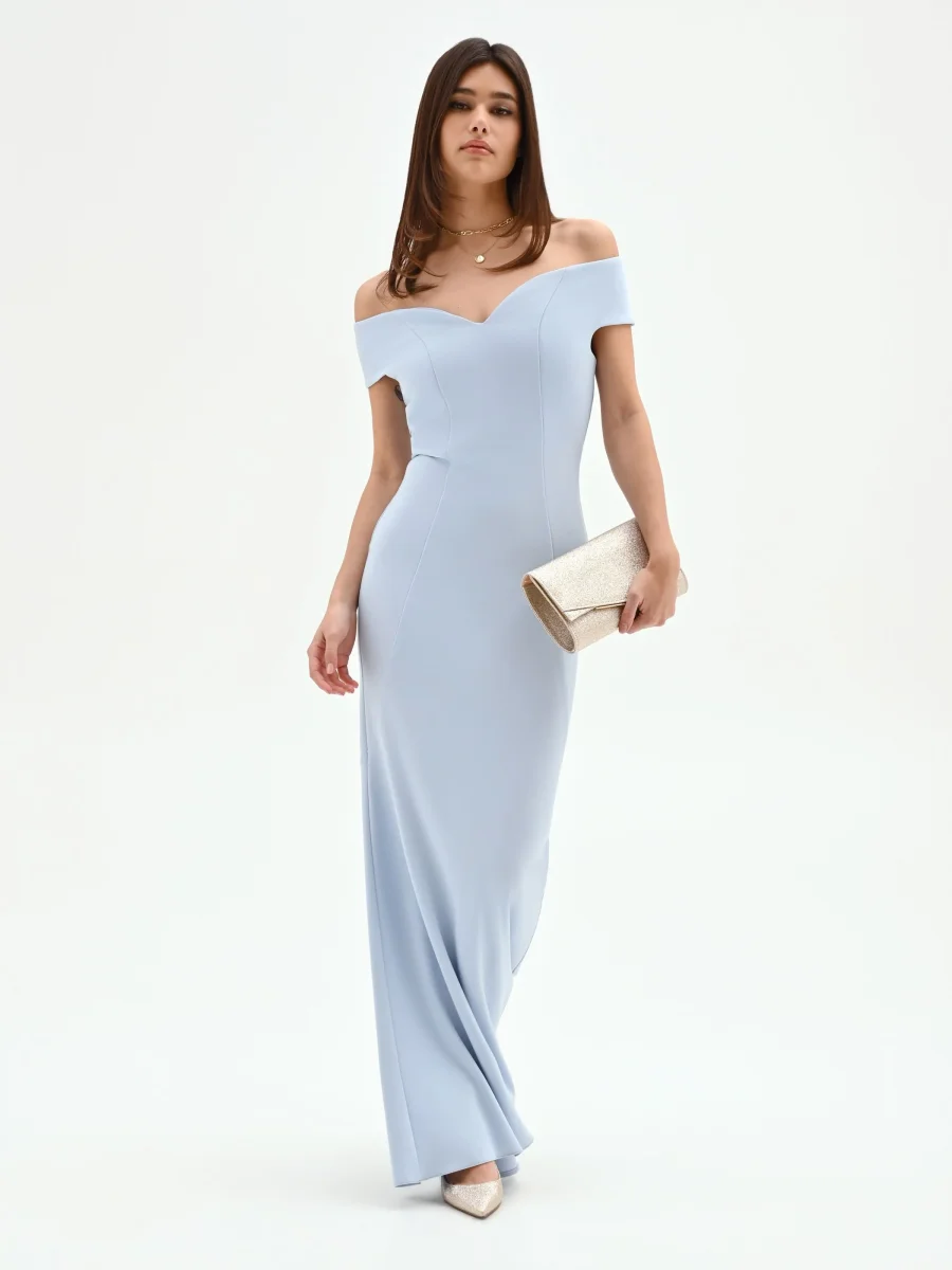 Abito lungo a sirena cielo azzurro – Image 6