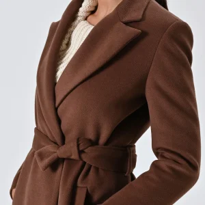 Cappotto Vestaglia Midi Marrone Cioccolato