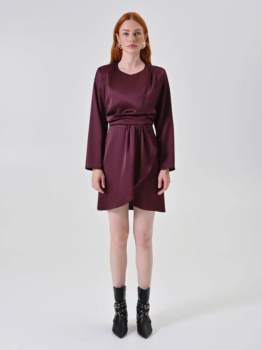 Abito in Raso Bordeaux – Image 3