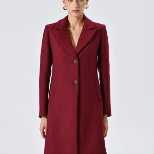 Cappotto Bordeaux con Revers a Lancia