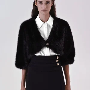 Coprispalle effetto Pelliccia Nera