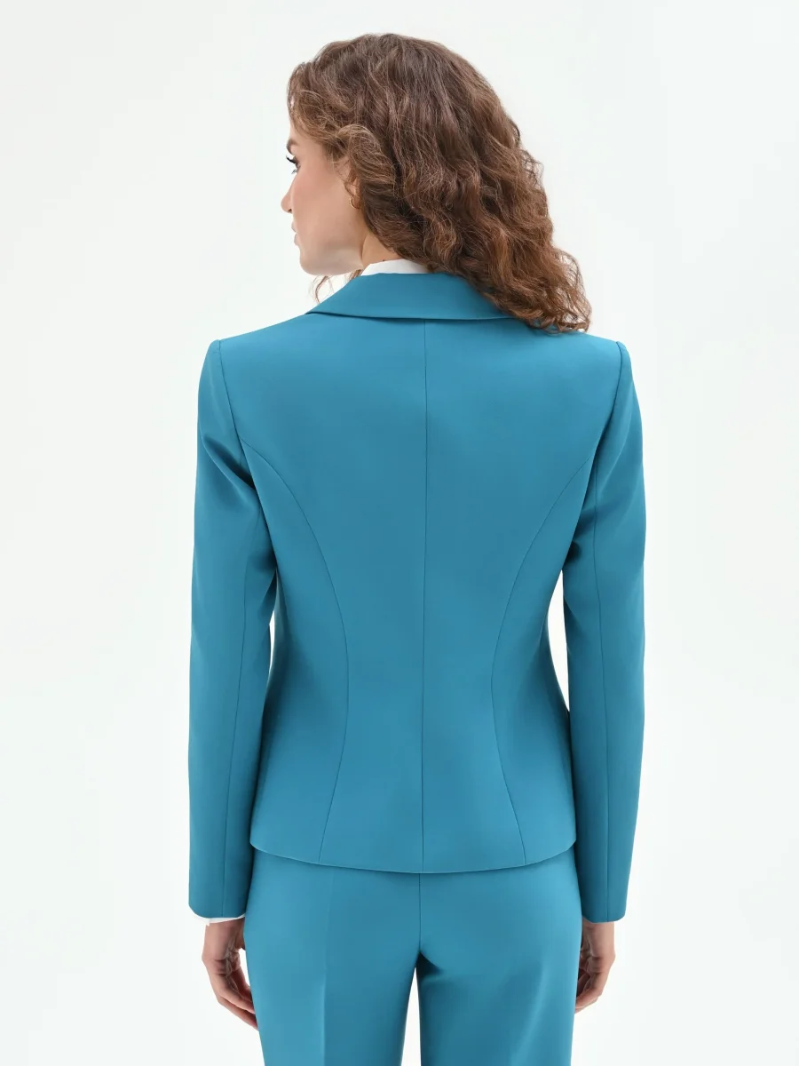 Giacca monobottone in blu ottanio – Image 4