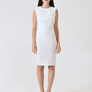 Tubino Bianco in Punto Milano con Drappeggio