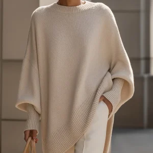 Yasmine – Poncho oversize femme élégant