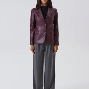 Giacca in Similpelle Bordeaux