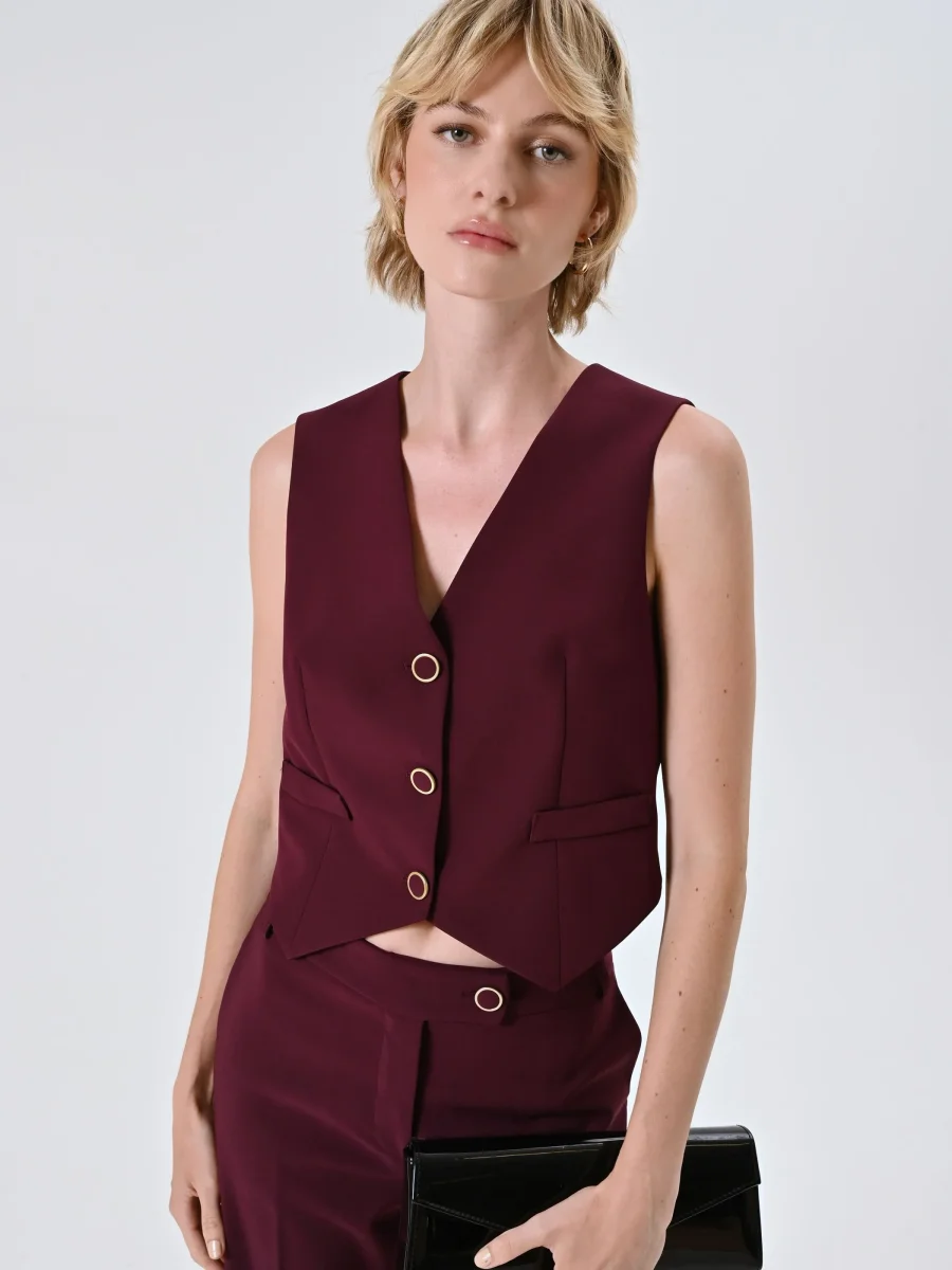 Gilet in Tessuto Tecnico Bordeaux – Image 8