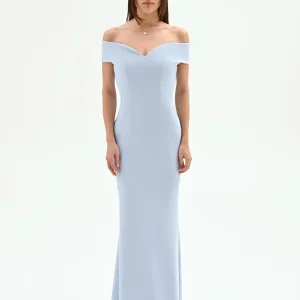 Abito lungo a sirena cielo azzurro