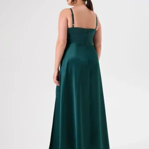 Abito Curvy Verde in Raso