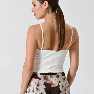 Top in Tessuto Tecnico Bianco