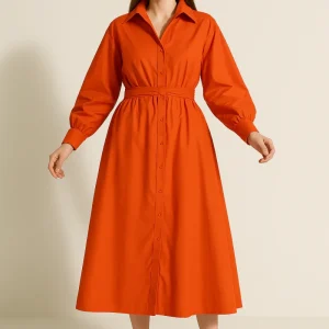Robe Orange Droite