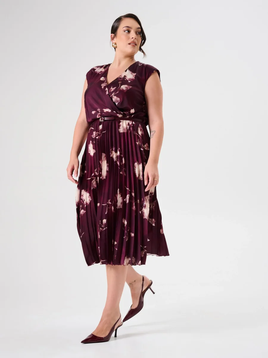 Abito Curvy Plissé Stampa Floreale – Image 2
