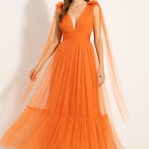 Robe Longue Femme Orange