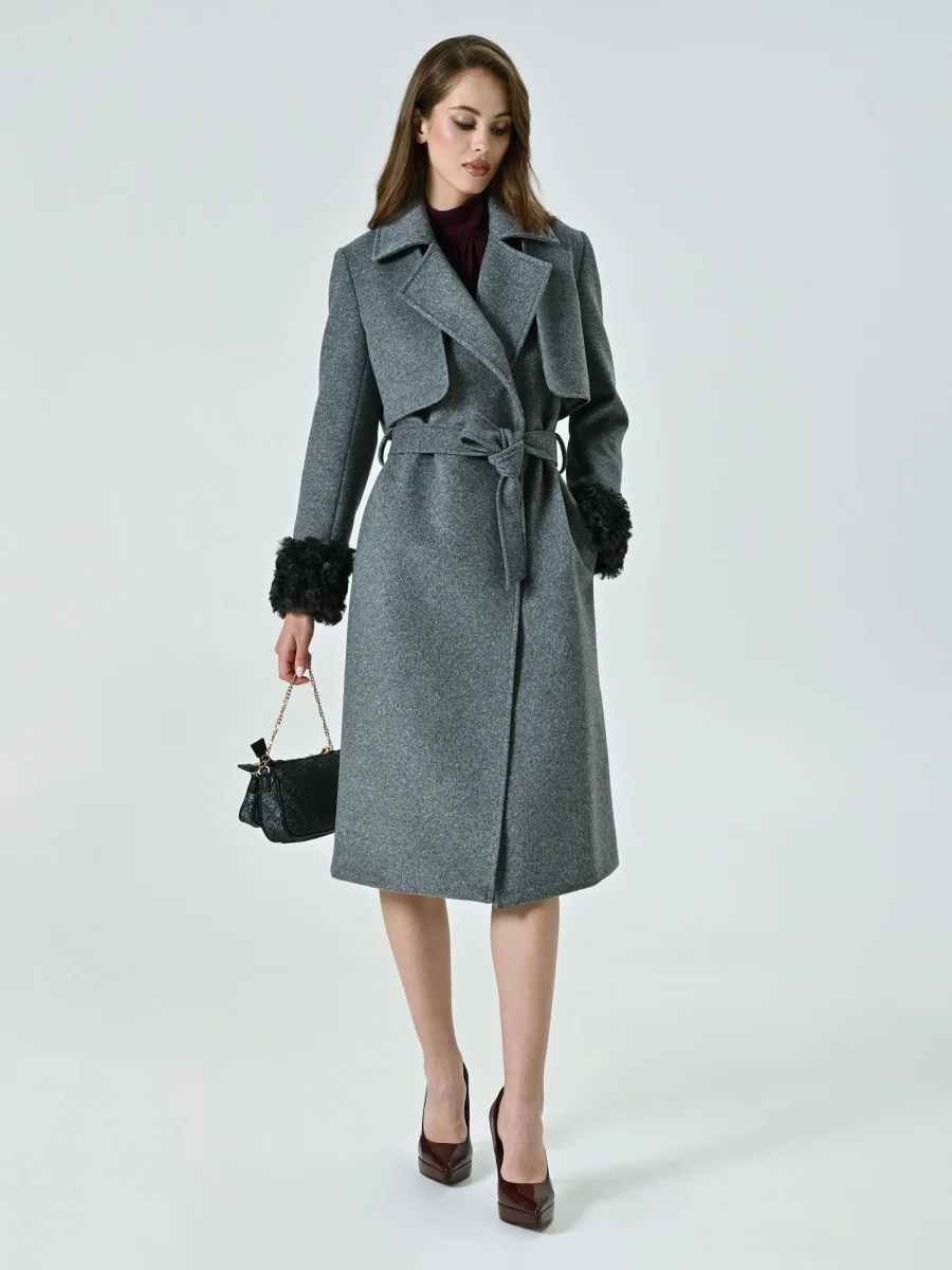 Cappotto Tre in Uno con Polsini effetto Pelliccia – Image 8