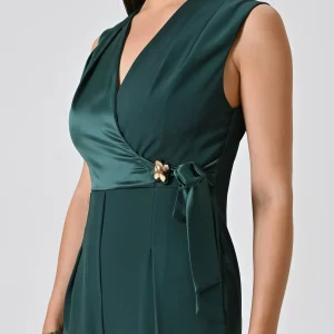 Tuta Palazzo con Corpino in Raso Verde