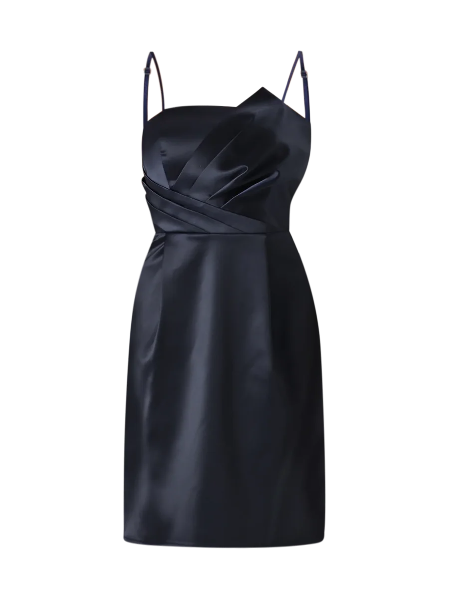 Abito Blu a Ruota in Raso – Image 6