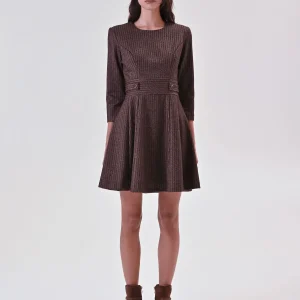 Abito a Ruota in Tessuto Maschile Marrone