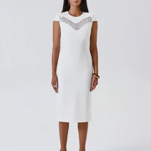 Tubino Bianco con Carré in Pizzo