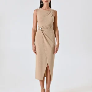 Abito Midi Lurex Oro