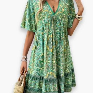 Robe Évasée À Manches Courtes Pour Femme | Midi d'été