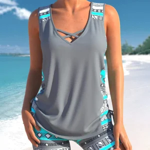 Margot - Tankini À Imprimé Feuillage Avec Tissu Léger