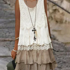 Ariane - Robe Sans Manches En Dentelle Élégante Et Raffinée