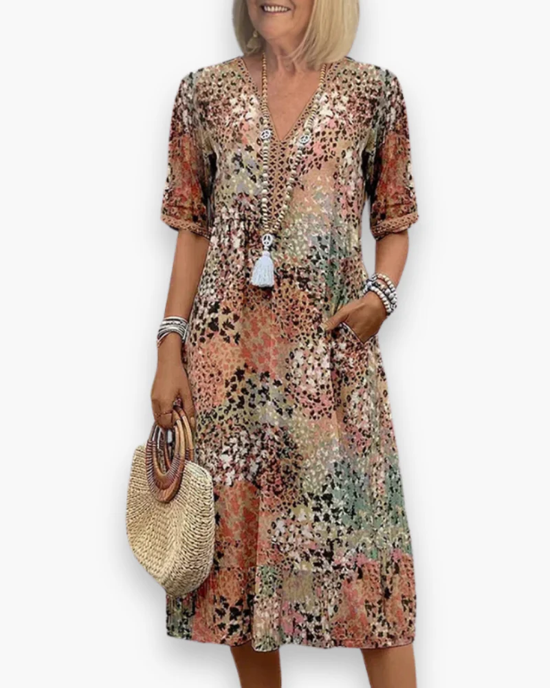 Robe Fleurie Midi pour Femme | Élégant et Confort – Image 6