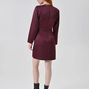 Abito in Raso Bordeaux