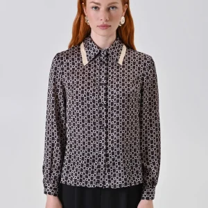 Camicia stampa catene nero