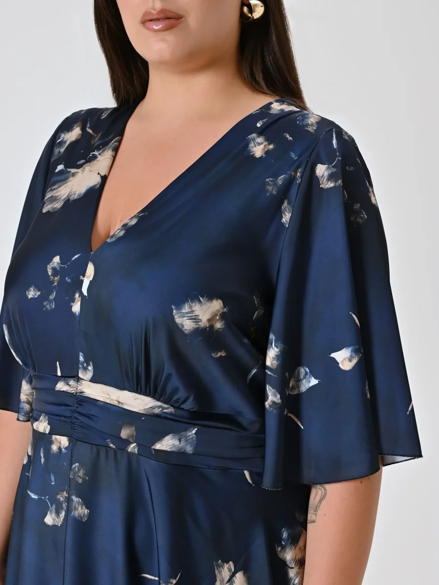 Abito Curvy Blu stampa Floreale – Image 3