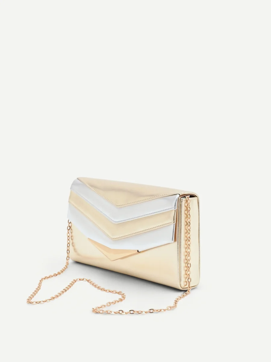 Borsa pochette bicolore platino – Image 4