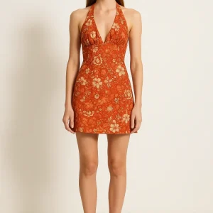 Robe Orange Et Blanche