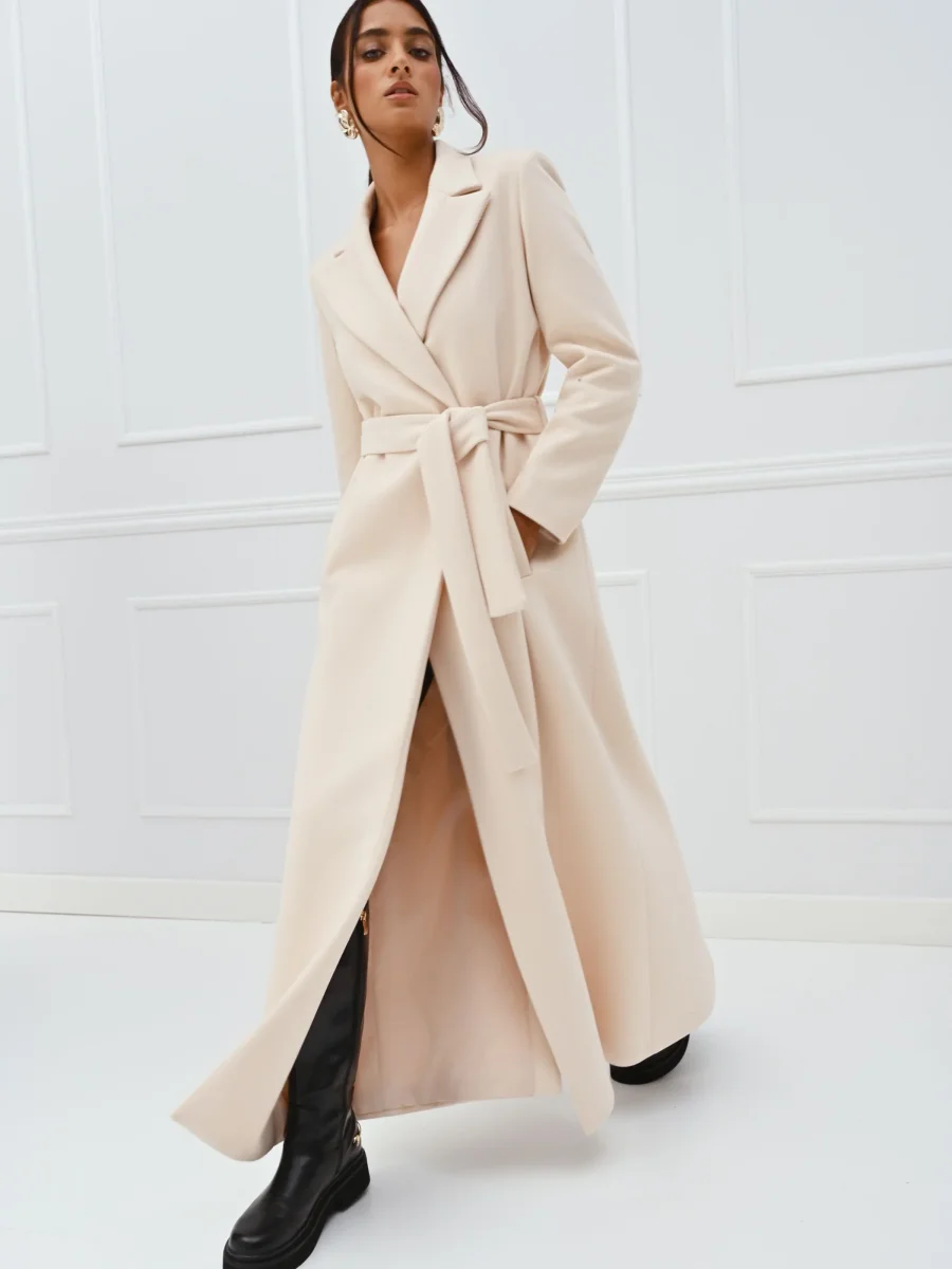 Cappotto Lungo Vestaglia Beige Chiaro – Image 6