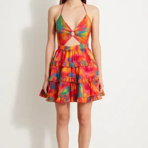 Robe Cocktail Été Orange