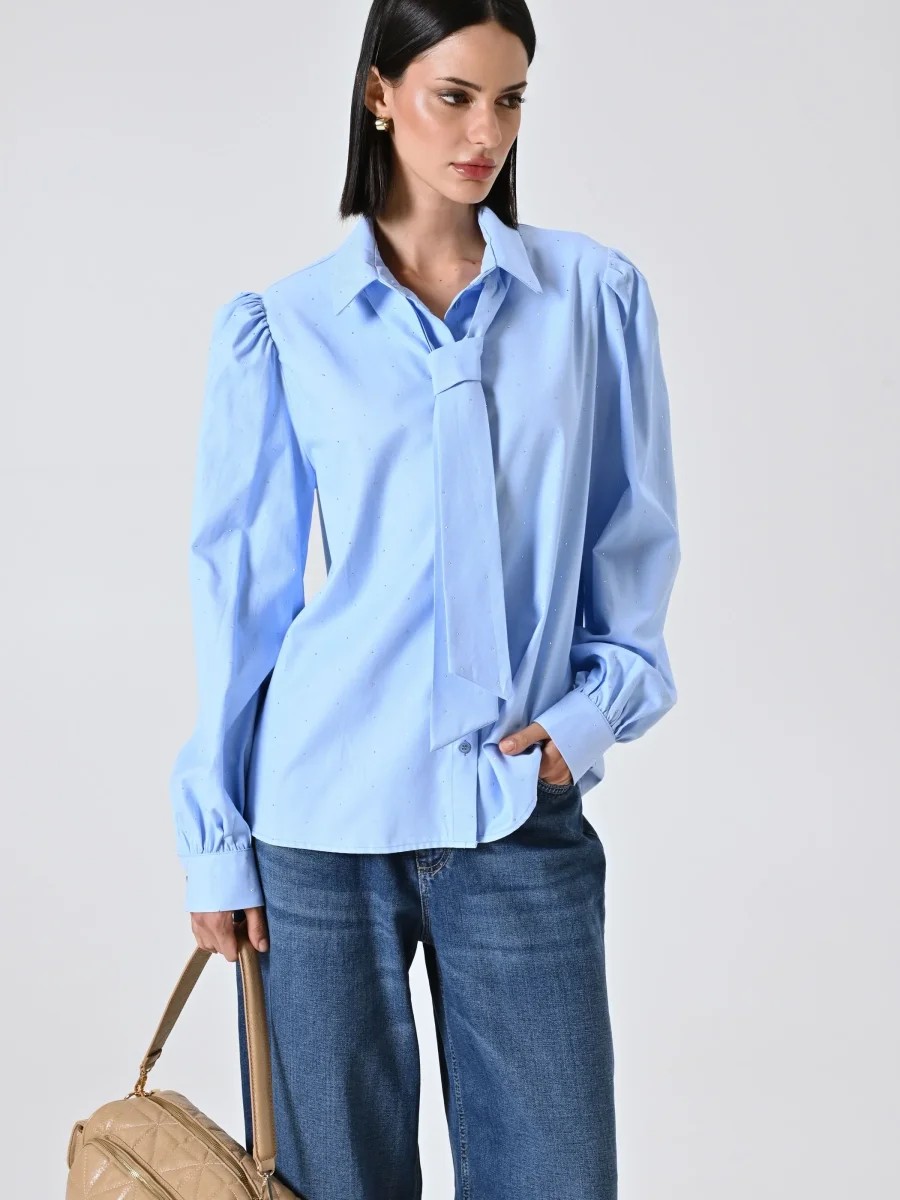 Camicia Micro Strass con Fiocco – Image 8