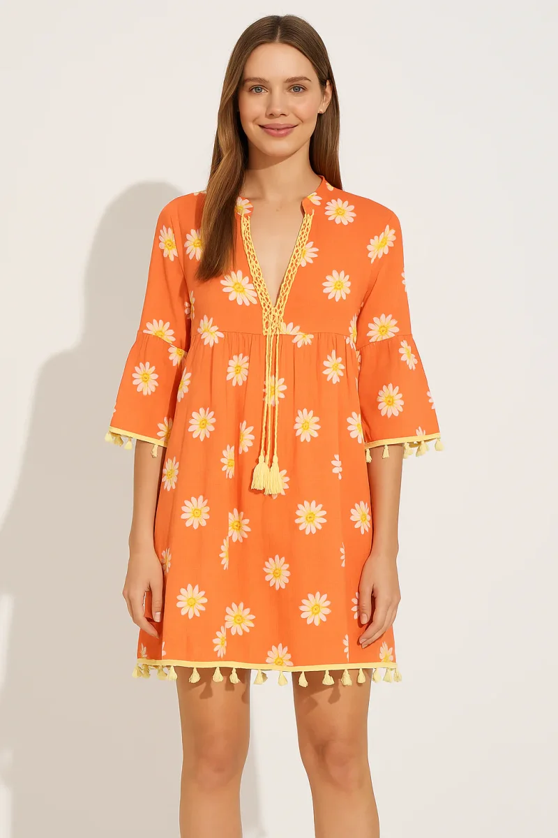 Robe De Plage Orange