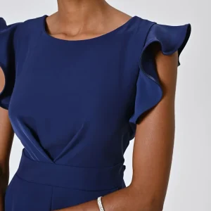 Tuta Blu con Maniche Arricciate