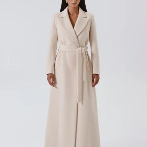 Cappotto Lungo Vestaglia Beige Chiaro