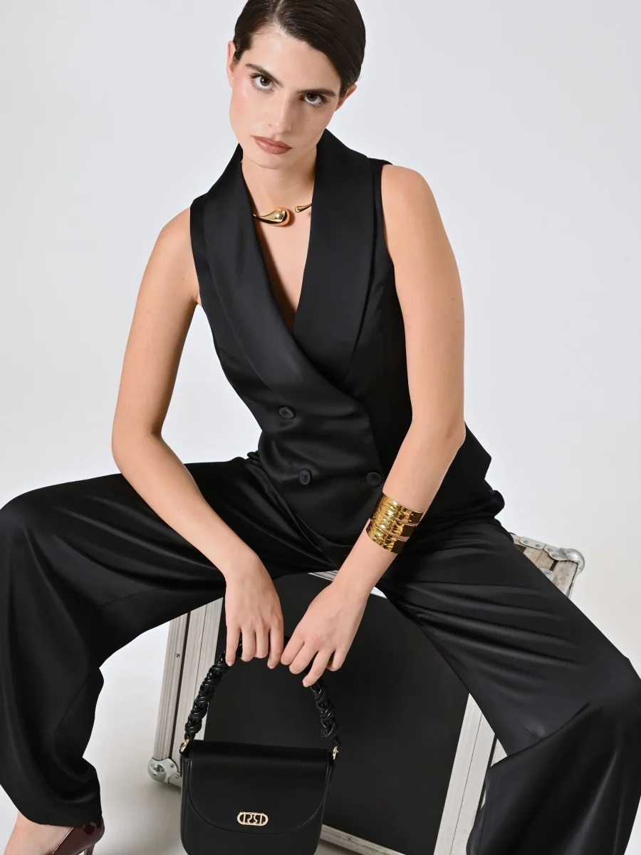 Gilet Nero in Raso – Image 7