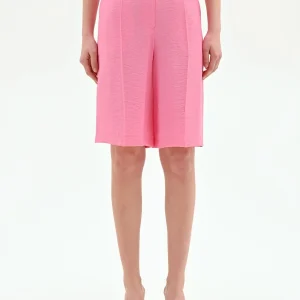 Bermuda rosa a vita alta con cintura