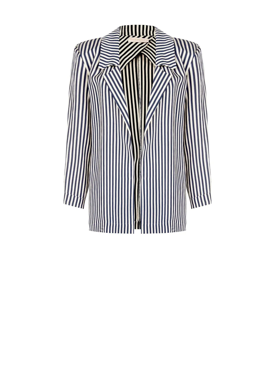 Giacca bianca a righe blu – Image 7