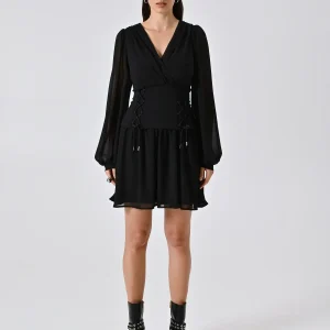 Abito Nero Bustier in Georgette