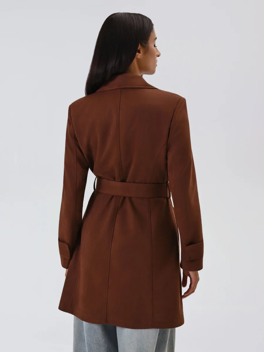 Trench Marrone effetto Camoscio – Image 5