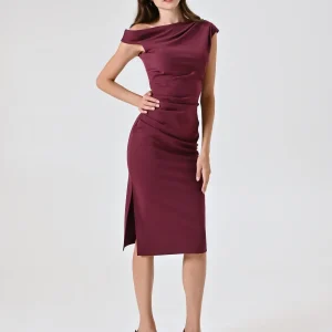 Tubino Spalline Asimmetriche Bordeaux