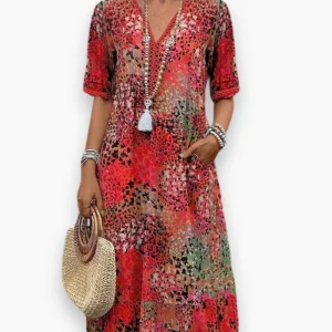 Robe Fleurie Midi pour Femme | Élégant et Confort