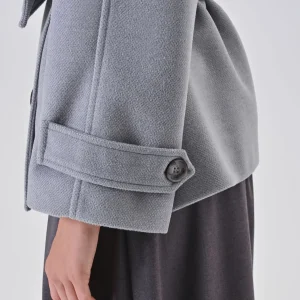 Cappotto Grigio Corto in Velour